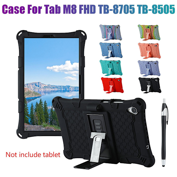 TS-Silikonetui for Tab M8 Fhd Tb-8705f Tab M8 Hd Tb-8505x/f 8-tommers nettbrettetui for Tab M8 8705 med P
