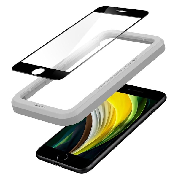 Spigen iPhone 7/8/SE ALM Glas FC Fulldekkende Skjermbeskytter