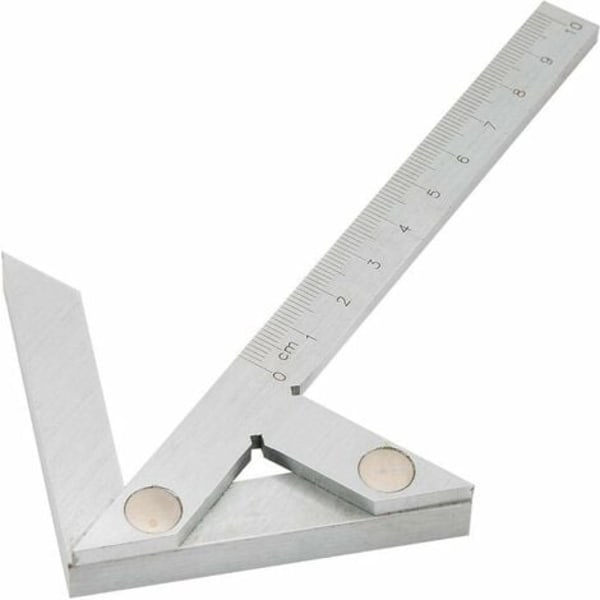 TS-Centreringsvinkel i kulstofstål, Centralmåler lineal, Tømrer vinkel 10 x 7 cm