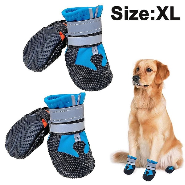 Hundstövlar för hundar Halkfria, vattentäta hundskor Blue XL