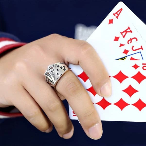 Pokerspil Casino Ring Spillekort Ring Statement Ring