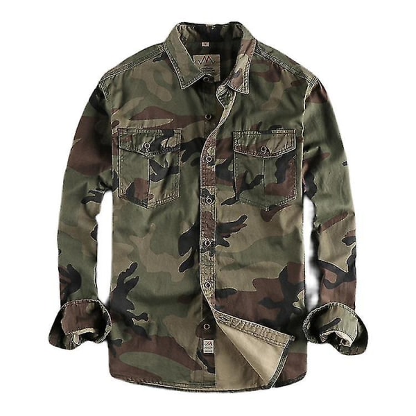 Herrskjorta Militär kamouflage Militäruniform Utmärkt classic xl