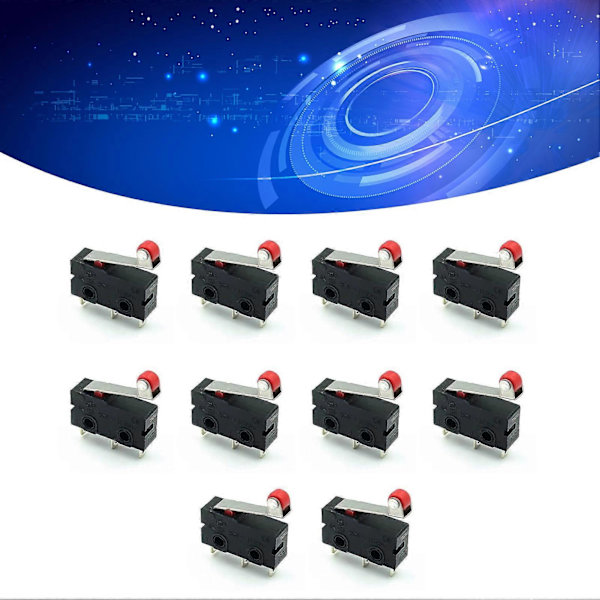 10 pcs Limit Switch with Roller, Normally Open/Closed, 3 Pin