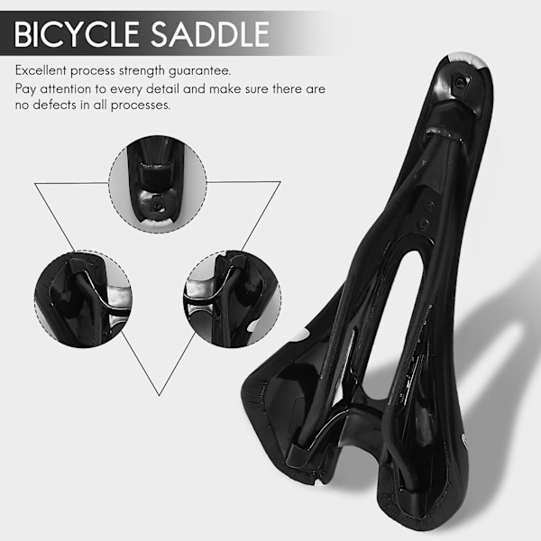 TS-Full Carbon Fiber Cykelsadel Komfort Vej Mountainbike Sadel Pude Cykel Lædersadel Pad