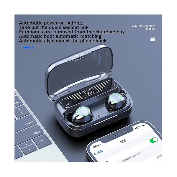 TS-Bq10 Bluetooth Hörlurar Tws In-ear Smart Digital Display Headset Trådlösa Bluetooth 5.3 Touch Hea