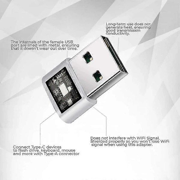 Usb C til Usb Adapter [3-pak, Sølv], Usb A til Usb C, Usb C til Usb, Usb C Adapter, Usb C Stik, Us Adapter, Usb C til Usb, Usb Usb C, Usb C...