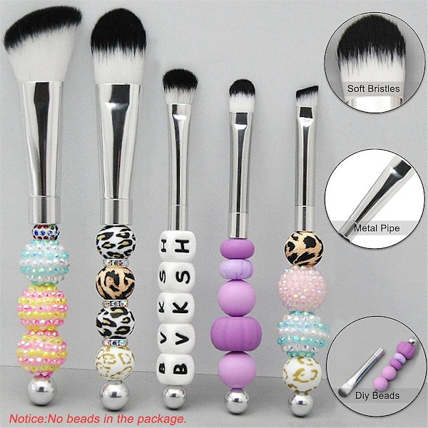 TS-Perlebesatte Makeupbørster Silikoneperler DIY Makeup Kosmetiske Børster Perlebesat Børstesæt Til DIY