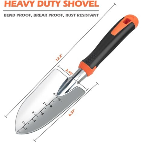 Liten Hagespade, Hageverktøy for Hånd, Hagespade med Ergonomisk Håndtak Hageverktøy for Planting, Omplanting, Luking, Løsne Jord (O