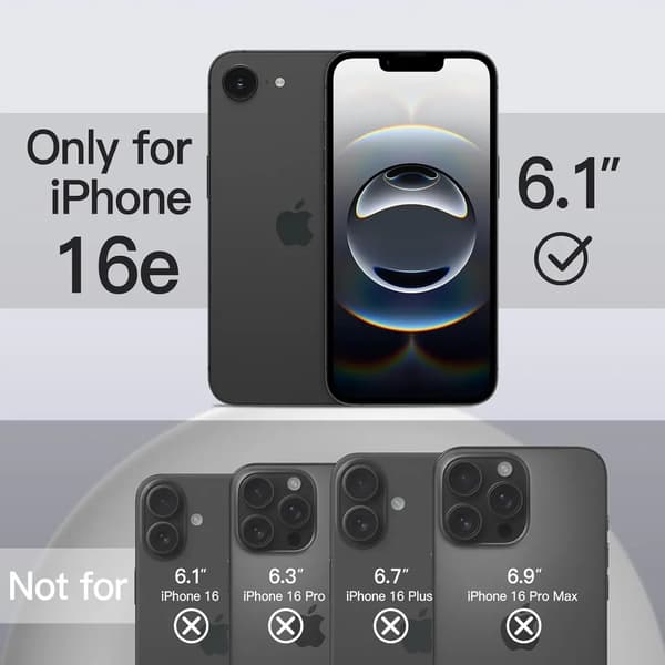 iPhone 16E Sort Mat Hardcase