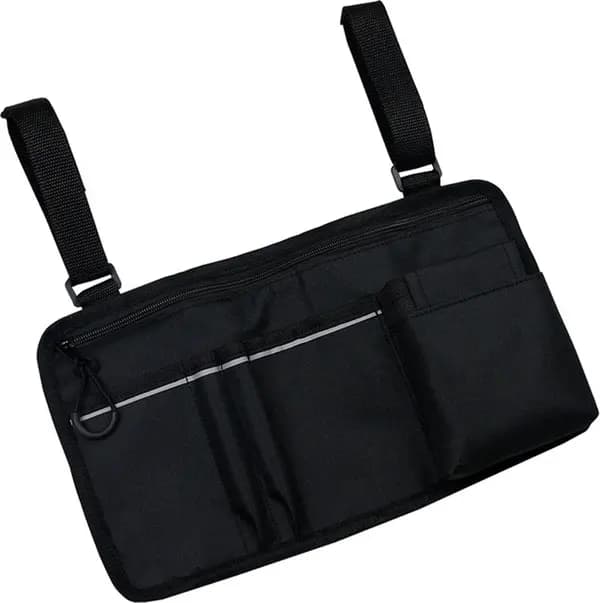Wheelchair Bag, Armrest Storage with Cup Holder and Reflective Strip