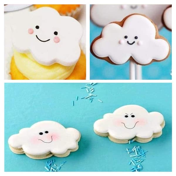 5 stk sky fondant kutter plast kake kjeksform