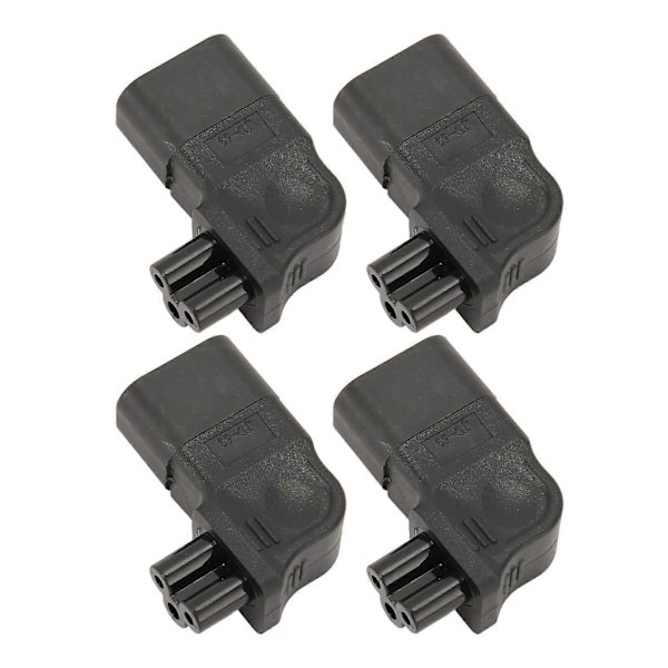 4 st IEC320 C14 till IEC320 C5 Strömadapter 90 Grader Högervinkel IEC320 C14 Hane till C5 Hona Strömadapter 250V
