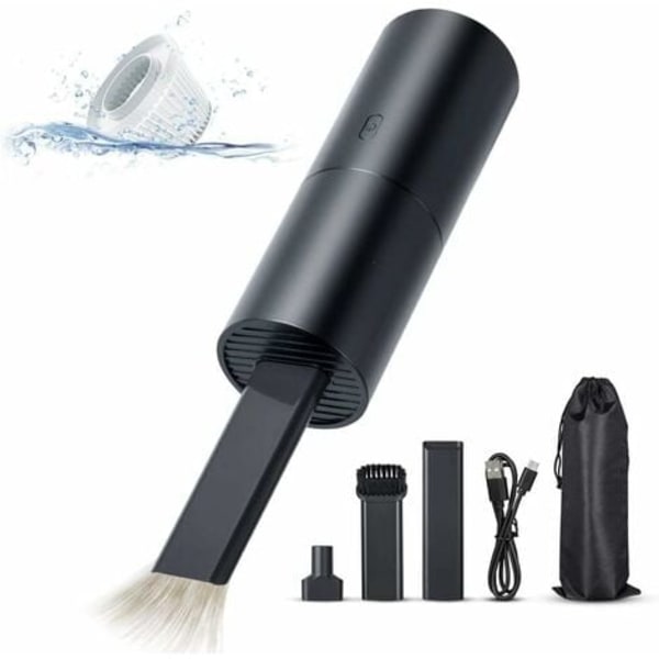 TS-Mini Dammsugare, Sladdlös Handdammsugare, USB Uppladdningsbar Kraftfull 2-i-1 Sug- och Blåsfunktion, Bärbar Lättvikts Dammsugare för Bil, Dator, Tangentbord