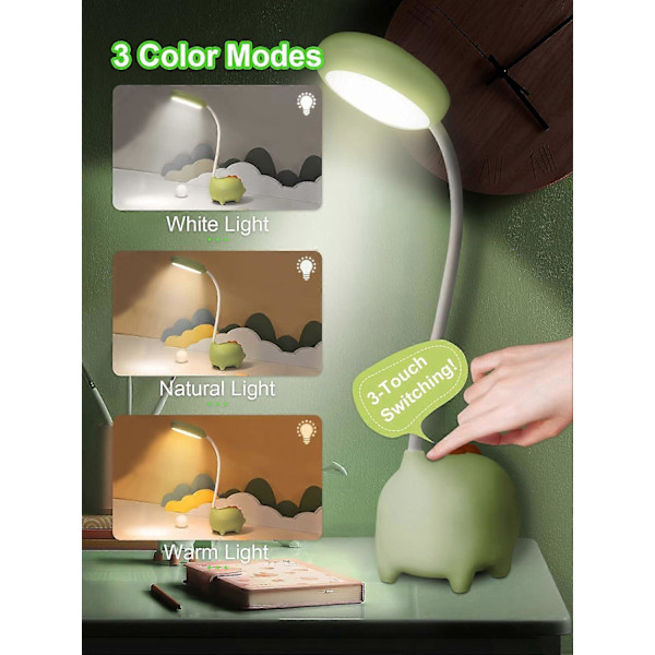 Dinosaurie Bordlampe, Touch-kontrol, 3 Farvetilstande (LGL)
