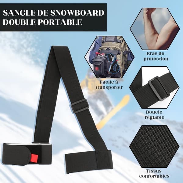 Adjustable Ski Carrier Straps 2-pack, Ski Carrier Strap, Ski Rope, Lightweight and Practical Ski Accessories, Ski Strap for Winter Skiing