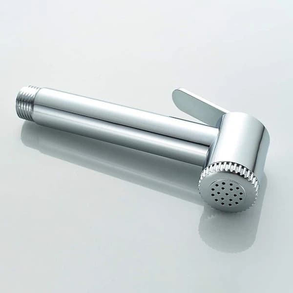 Sæt med 1 WC-håndbruser med holder og slange, brusehoved, krom