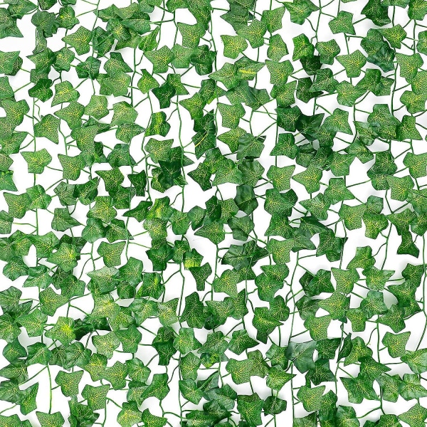 12 bitar av falsk murgröna falsk rotting, silk murgröna krans grön växt konstgjord grön hängande växt vinstockar