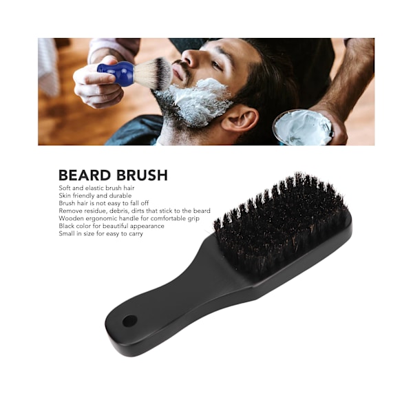 Beard Styling Brush Soft Elastic Hair Mustache Grooming Cleaning Brush With Wooden Handle