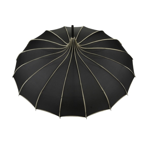 Vintage Pagode Paraply Bryllup Brudefest Sol Regn UV Beskyttende Paraply Hvid