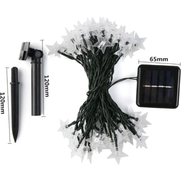 TS-Slinga Utomhus Solcellsdriven, 30 LED Stjärna Solcellsslinga med 8 Lägen, Vattentät Utomhusdekoration för Trädgård, Uteplats, Ramadan, Jul
