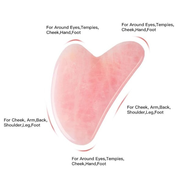Naturlig gua sha jade rosenkvarts ansiktsplatta - rosa