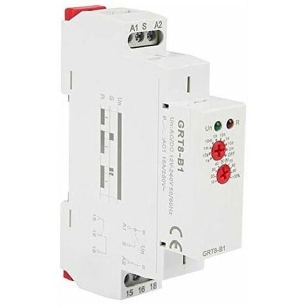 Viiverele - GRT8-B1 AC/DC12-240V, Monitoiminen viiverele, Mini viiverele, DIN-kiskoon asennettava, 10 toimintoa, LED-merkkivalot, Teollisuus