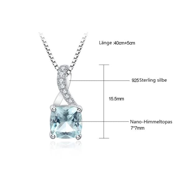 925 Sterling Silver Morganite damhalsband med hänge Grön