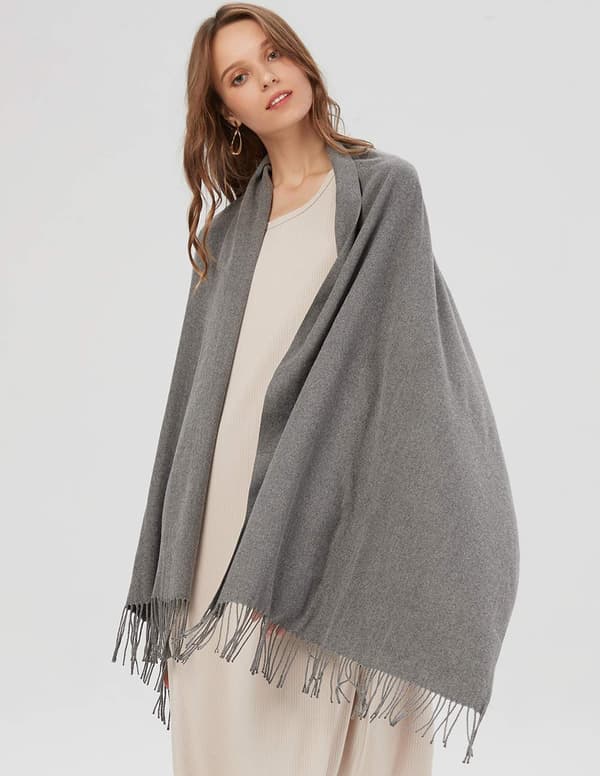Women's Scarf Warm Autumn Solid Cotton with Tassel/Fringe, Solid & Plaid Pashmina Shawls Stole Reusable
