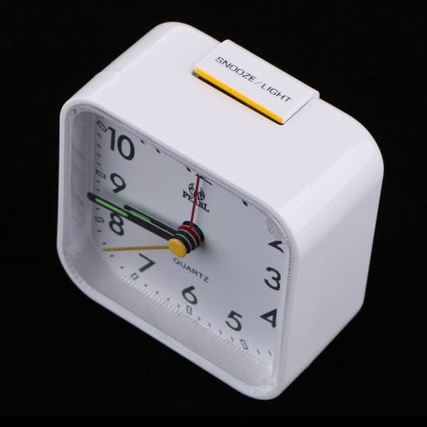 TS-Silent Analog Alarm Clock - White