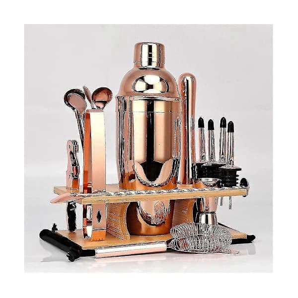 Cocktail Shaker Sæt, 17 dele Bartender Kit til Mixer Vin Martini, rustfrit stål Barværktøj, hjem