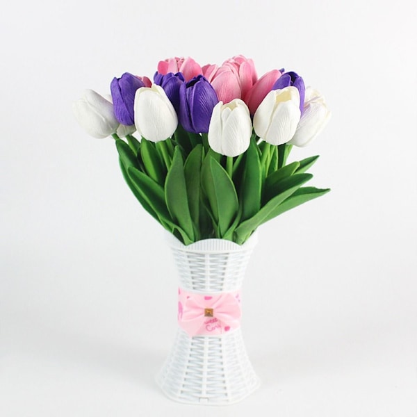 Kunstige Blomster Silke Tulipaner VITA white