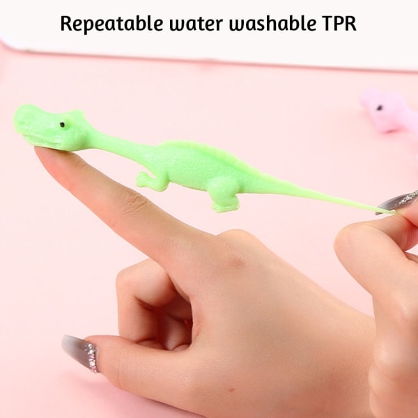 Små Slungande Dinosaurie Fingerleksaker Anti-Stress Avkopplande Prydnadsföremål Leksak För Barn Pojke Flicka 20st