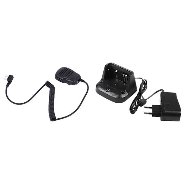 TS-2 Pin Mini Ptt Högtalarmikrofon För -888s Med Cd-15a Cd-15 Snabbladdare För Yaesu Vx-5 Vx-5r Eu-kontakt