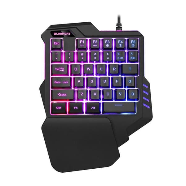 TS-Enhånds Gaming Tastatur med Belysning - 7 RGB Farver