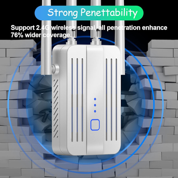 1200M Trådlös Repeater WiFi Signalförstärkare Täcker 9995 Kvm