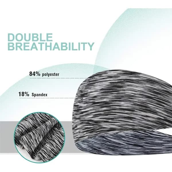 3-pack sport headband, sweat-absorbing headband