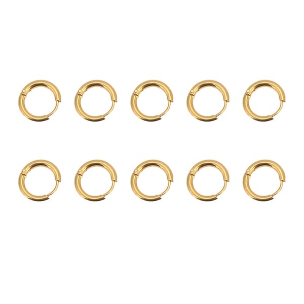 10 st Guld Örhängen Enkel Tråd 2 5mm Diameter 10mm Innerdiameter Tillbehör