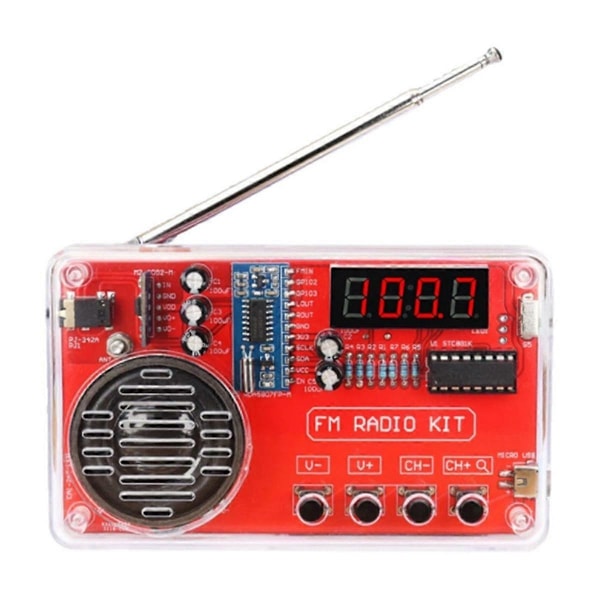 FM-radio DIY-kit Elektronisk Montering Lodningsøvelseskit 50-108 MHz Modtager med LCD-display