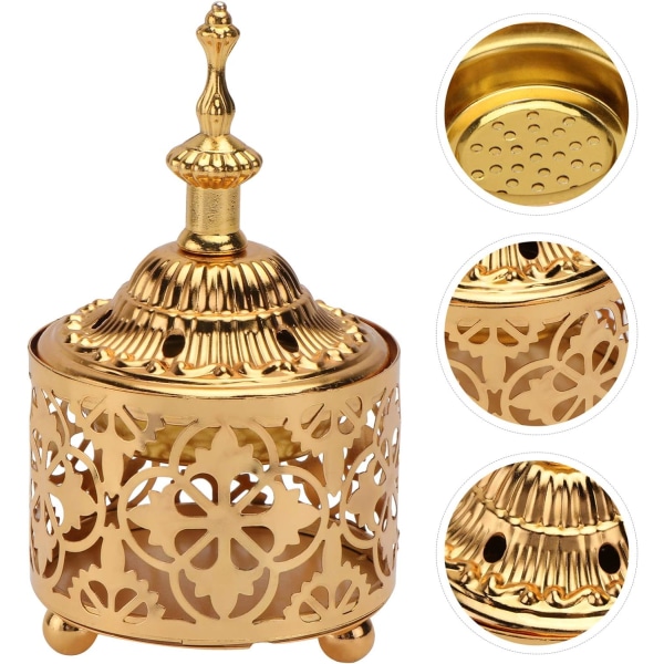Mellanöstern arabisk ljusstake rökelsehållare ljushållare Guld Metall Rökelse(Gyllene)(1st)