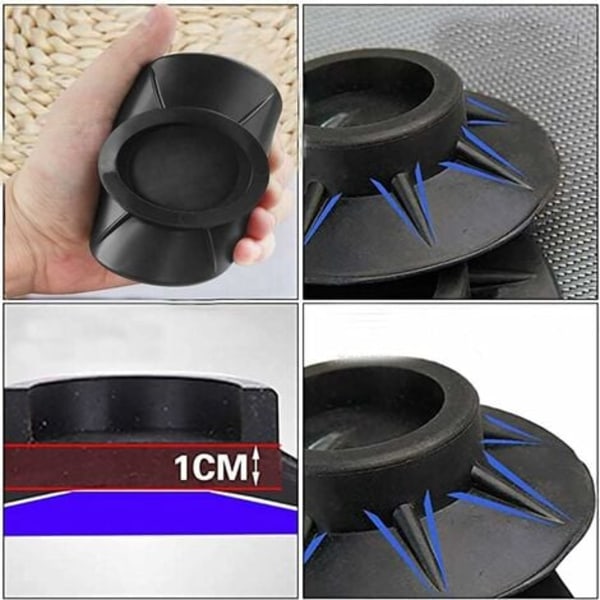 TS-Vaskemaskinputer, 4 stk. Fotputer for vaskemaskin Antivibrasjonsmatte Antivibrasjonsdempere i gummi