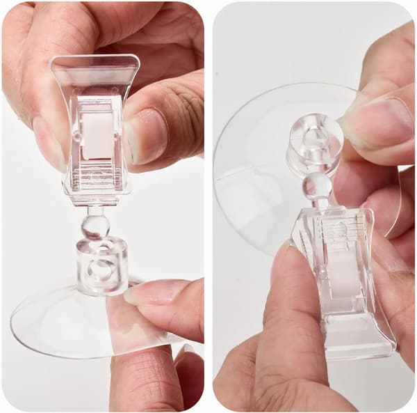 Akvarium Tang Fiskefoderholder Clips, 12 Styk Sugekop Grøntsagsclips til Akvarium Fodring, Klar