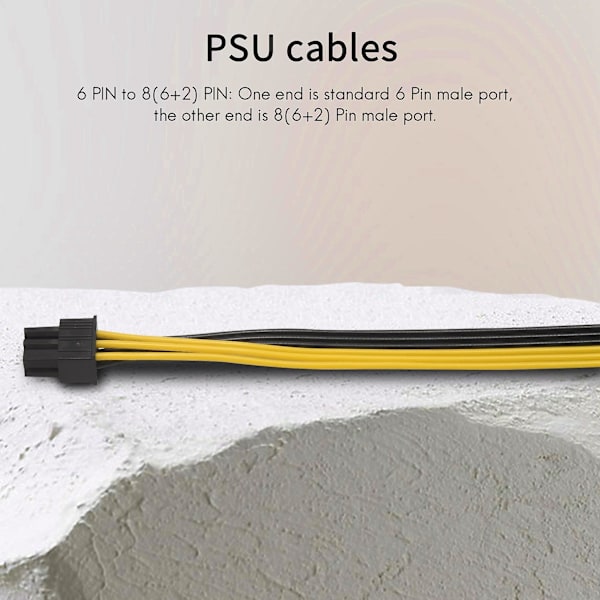 TS-6-nastainen uros - 8(6+2)-nastainen uros PCIe-adapteri virtajohto palvelin PCI-jatkojohto 24 tuumaa (6 kpl)
