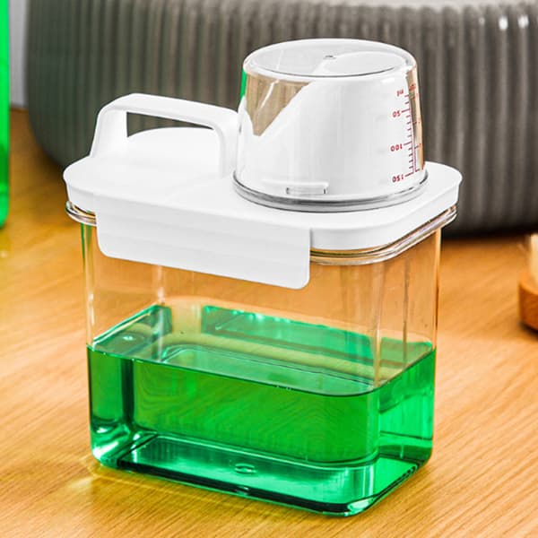 Vaskemiddeltank for oppbevaring, tett vaskemiddeldispenser med håndtak - 1800ml