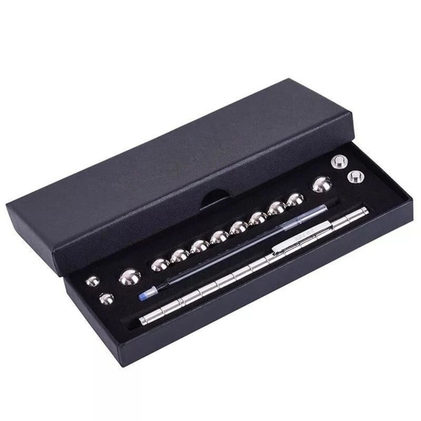 Magnetic Metal Pen Pressure Fidget Toy Multifunktionell deformerbar leksak för vuxna Silver