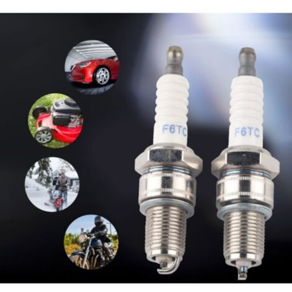 KZQ Paket med 2 tändstift F6RTC för MTD 95110292 75110292 Torch Engine 131039 Gräsklippare