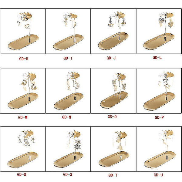 Julemagnetisk roterende karusell telysholder metallstativ