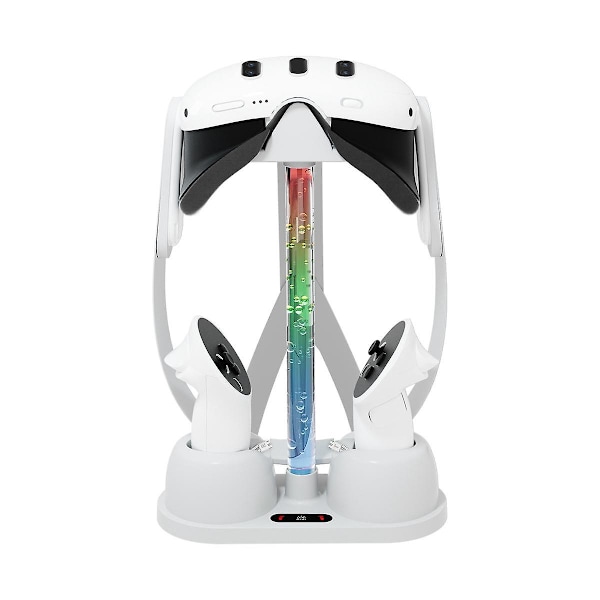 TS-Opladningsdock til 3 VR-headset Opladningsstander Opladerstation til 3 RGB-lys Opbevaringsstander