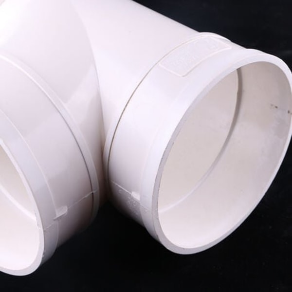 TS-Ø75mm Kanalforbindelse 3-vejs splitter (90 grader) xd - Rund Kanalforbindelse - Udsugningsventilator - Ventilations T-stykke til Tørr