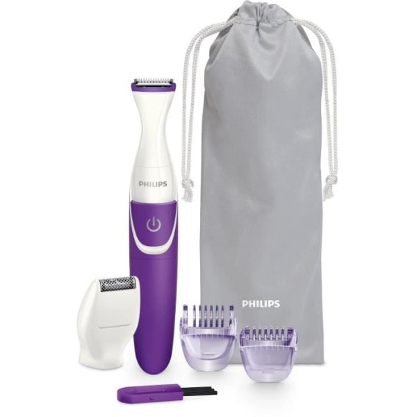 PHILIPS BRT383/15 Essential 3-i-1 bikini trimmer - 3 klippelengder - Bærbar batteridrevet modell Lilla