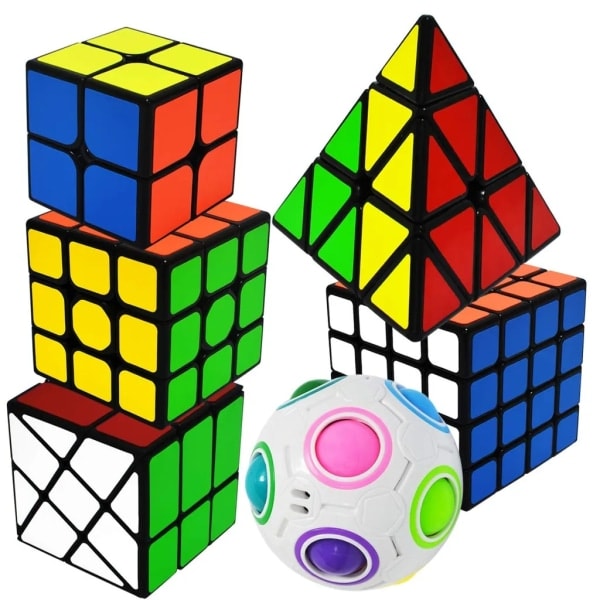 6 Rubiks Kuber - 6 Stiler - Perfekt